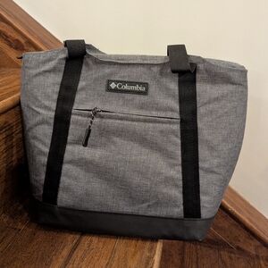 COLUMBIA Gray Zip Fridge Cold Lunch Tote Bag Thermal Insulated Liner